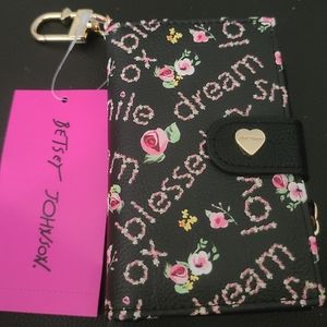 Betsey Johnson CREDIT CARD Coins Photo ID Multi Black Wallet